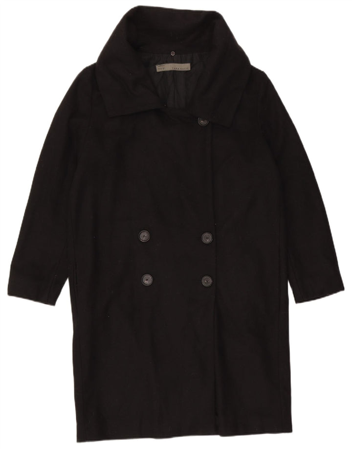 Cappotto doppiopetto da donna Zara UK 16 grande lana nera
