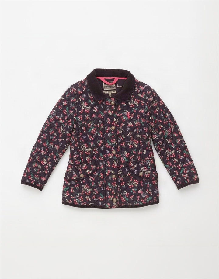 Giacca trapuntata per ragazze Joules 5-6 anni in poliestere floreale blu navy