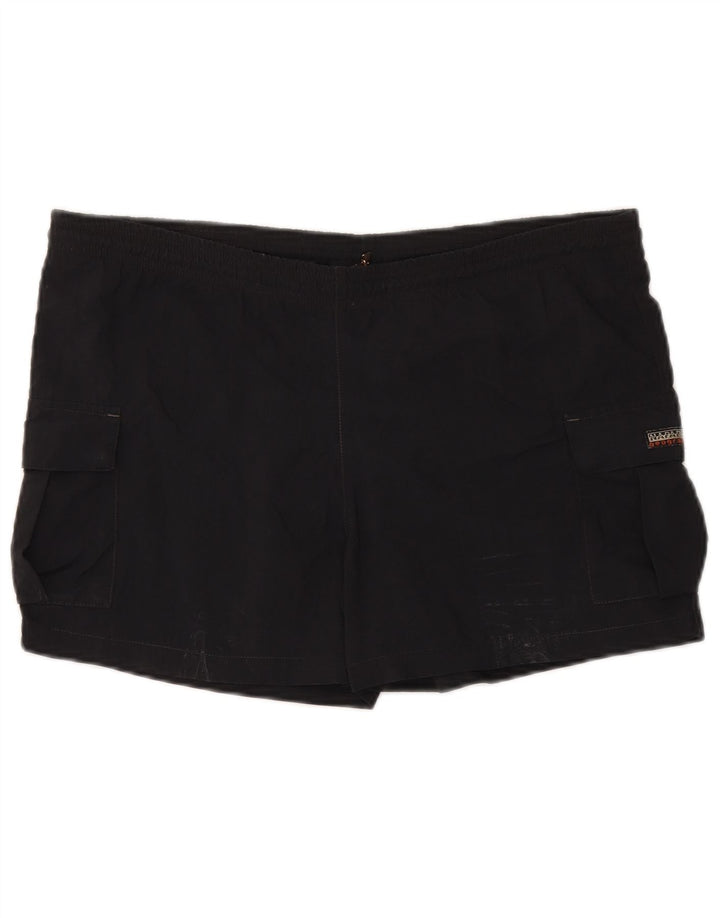 Pantaloncini da bagno da uomo Geographic Napapijri medio nero in poliammide