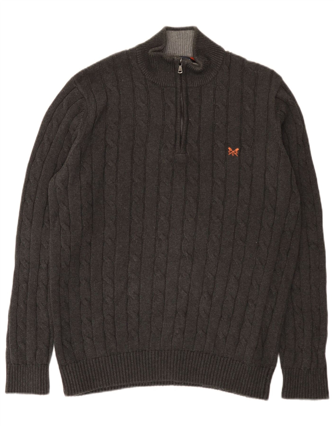 J. Crew Maglione da uomo con zip e collo grande in cotone grigio