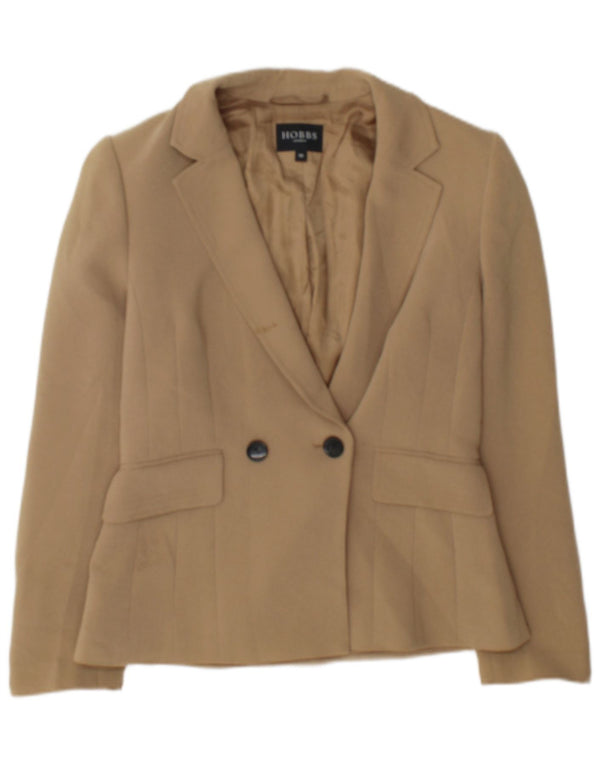 Giacca blazer doppiopetto da donna Hobbs UK 10 piccola triacetato beige
