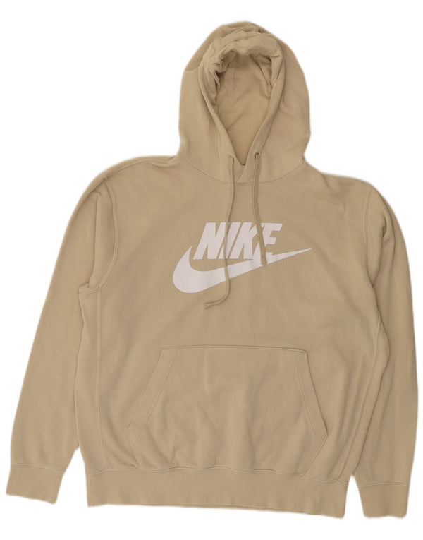 Felpa con cappuccio grafica da uomo Nike Large in cotone beige
