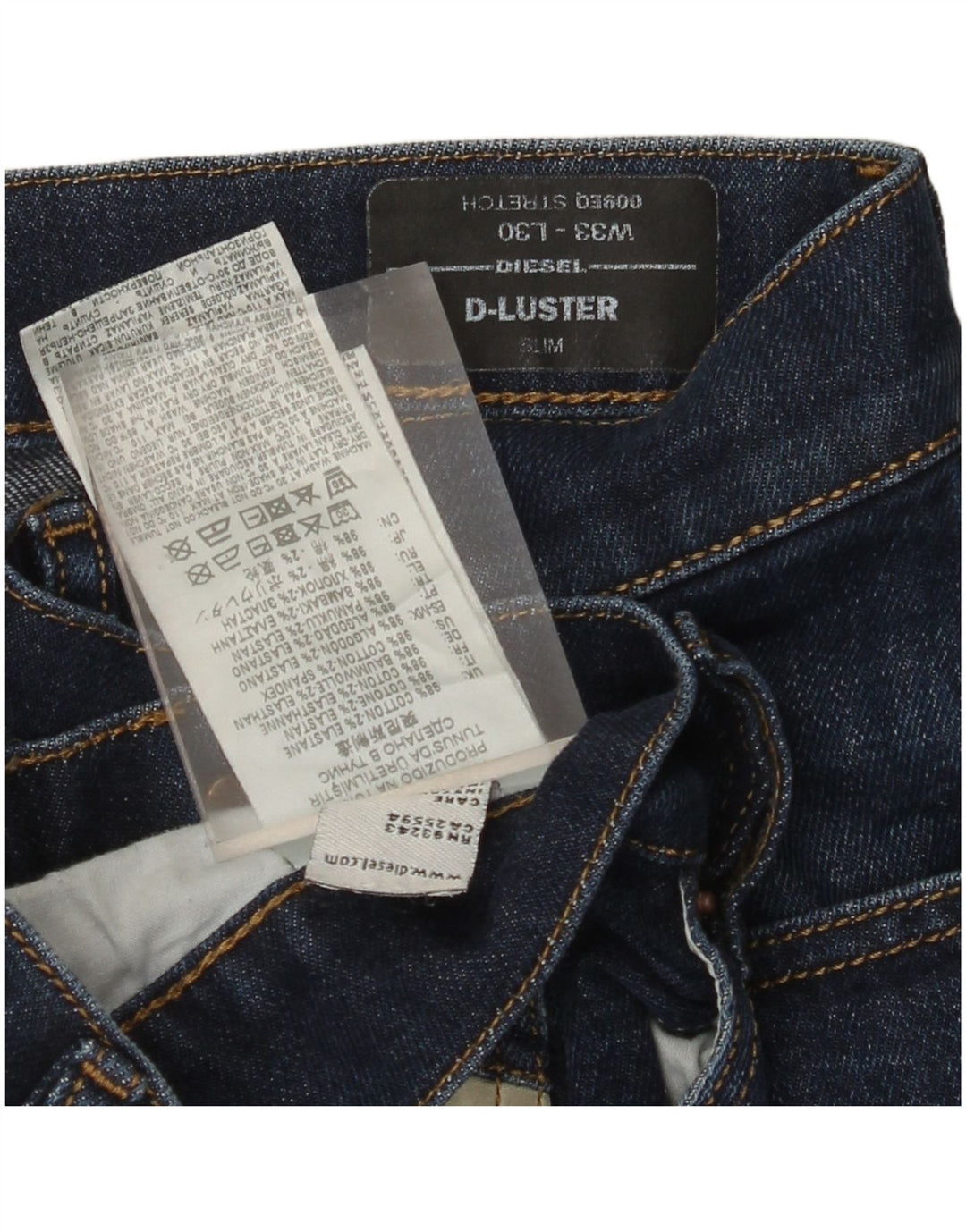 DIESEL Jeans slim D-Luster da uomo W33 L30 cotone blu