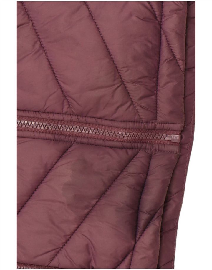 FAT FACE Womens Hooded Padded Jacket UK 10 Small Maroon Nylon