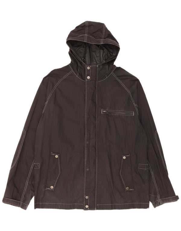 Giacca antipioggia con cappuccio da uomo Tommy Hilfiger UK 42 XL cotone nero