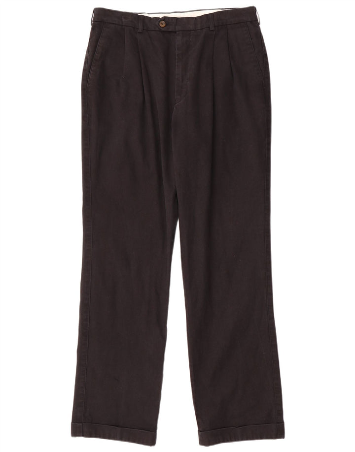 Pantaloni da abito con pegging da uomo Marks & Spencer W34 L31 cotone nero