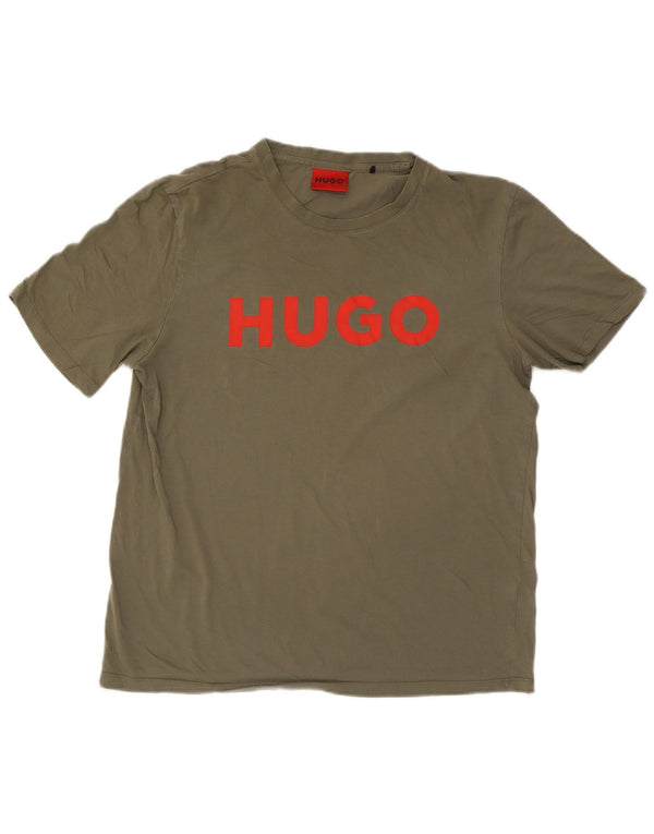 T-shirt grafica da uomo Hugo Boss Top grande color kaki