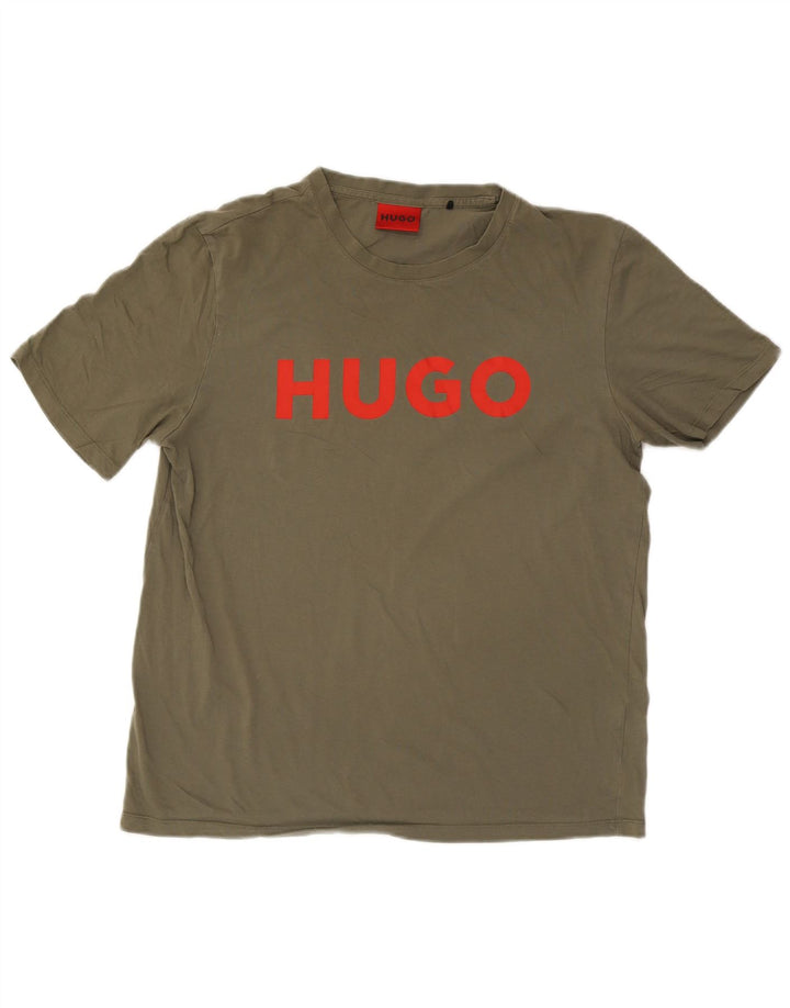 T-shirt grafica da uomo Hugo Boss Top grande color kaki
