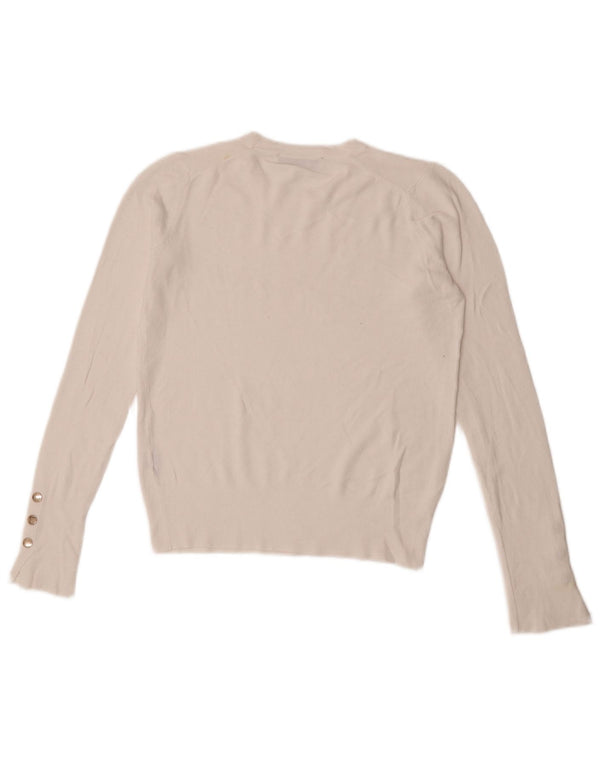 Maglione corto girocollo da donna Zara UK 10 piccolo bianco