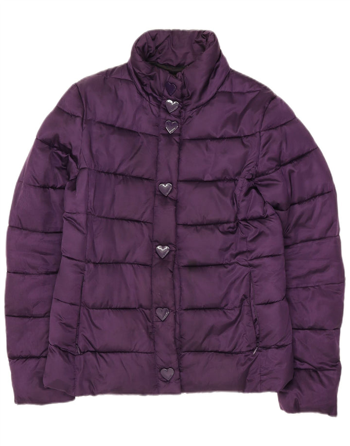 MOSCHINO Womens Padded Jacket UK 10 Small Purple Polyamide