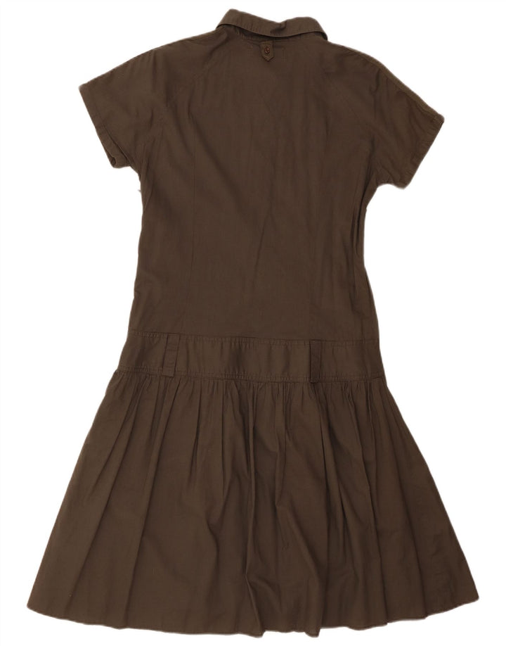 Abito a trapezio cargo da donna Lee UK 14 cotone kaki medio