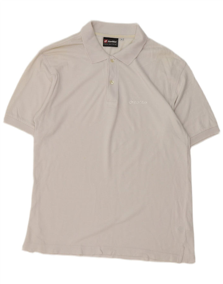 Polo da uomo Lotto in cotone bianco medio