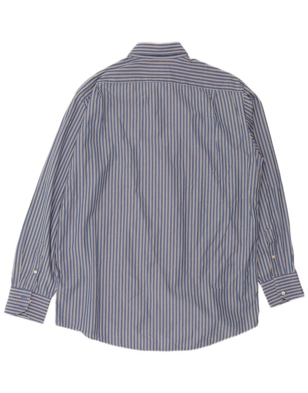 Camicia da uomo LACOSTE taglia 42 grande cotone a righe blu