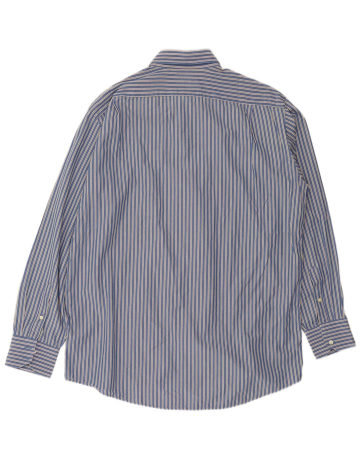 Camicia da uomo LACOSTE taglia 42 grande cotone a righe blu