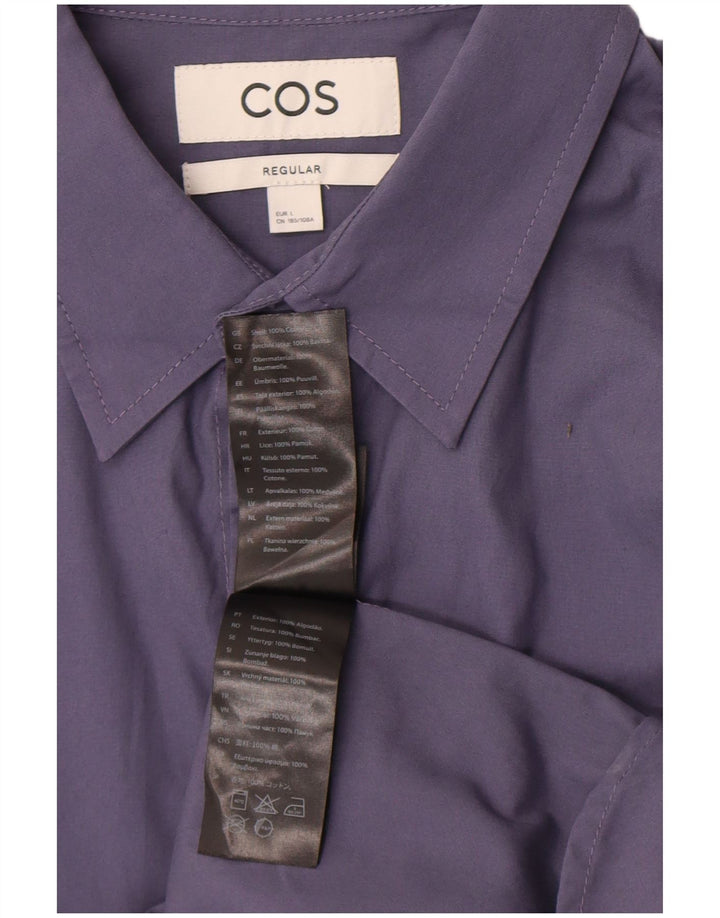 Camicia Cos da uomo vestibilità regolare grande cotone grigio