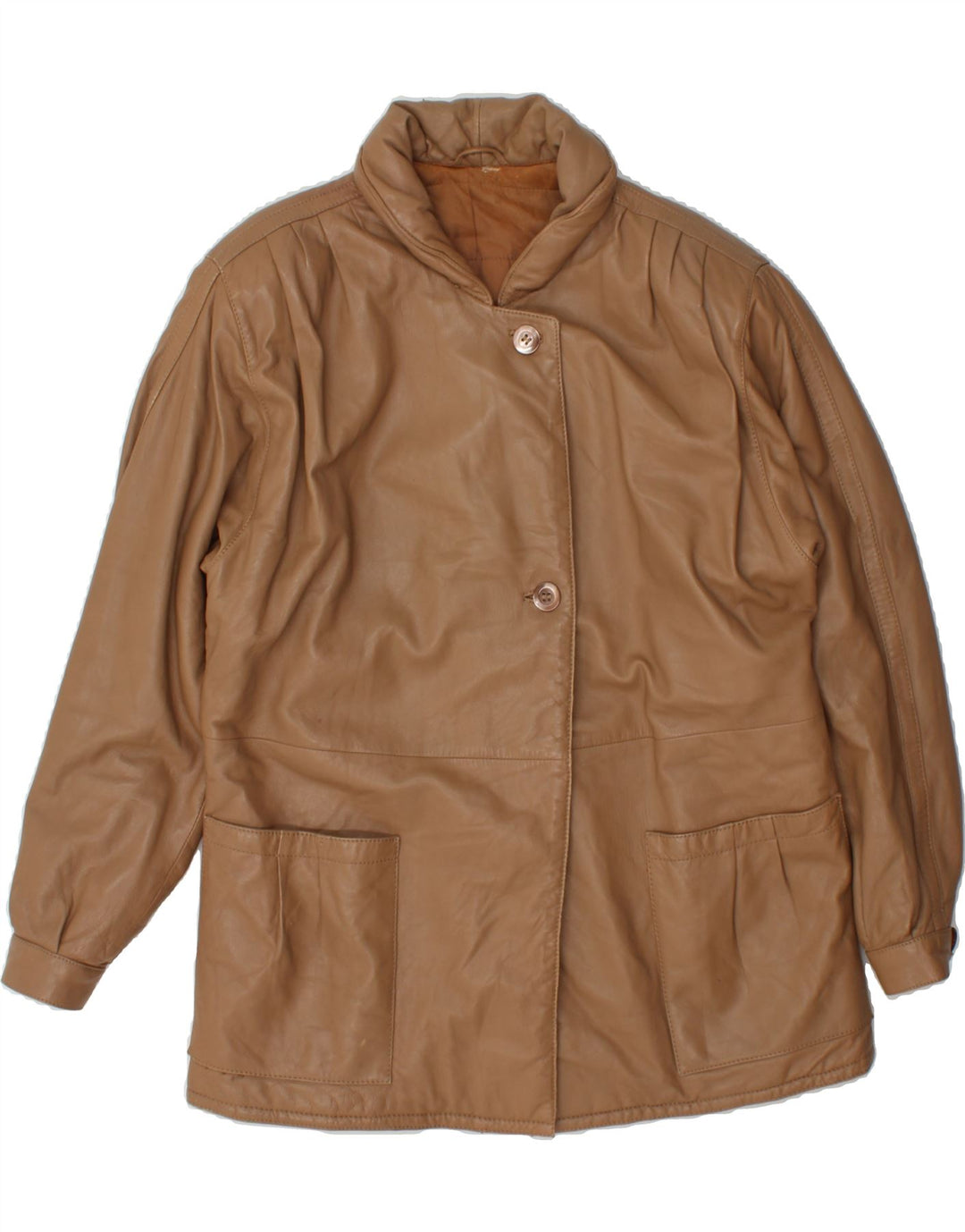 VINTAGE Womens Leather Jacket UK 18 XL Brown Vintage Vintage and Second-Hand Vintage from Messina Hembry 