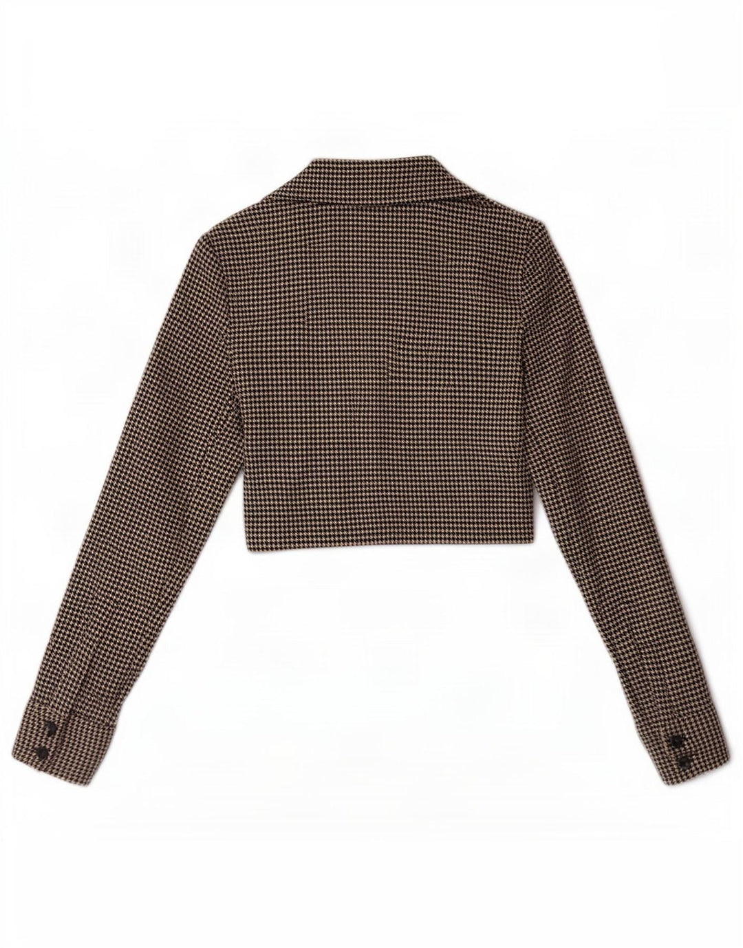 Camicetta corta da donna Zara UK 6 XS Poliestere pied de poule marrone