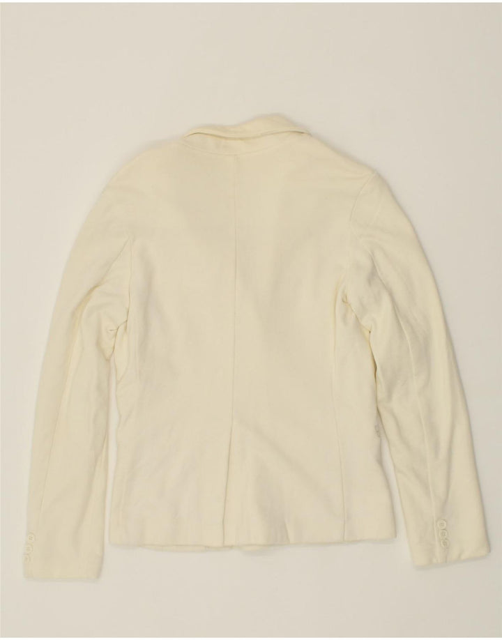 WOOLRICH Womens 3 Button Blazer Jacket UK 14 Large Off White Cotton Vintage Woolrich and Second-Hand Woolrich from Messina Hembry 