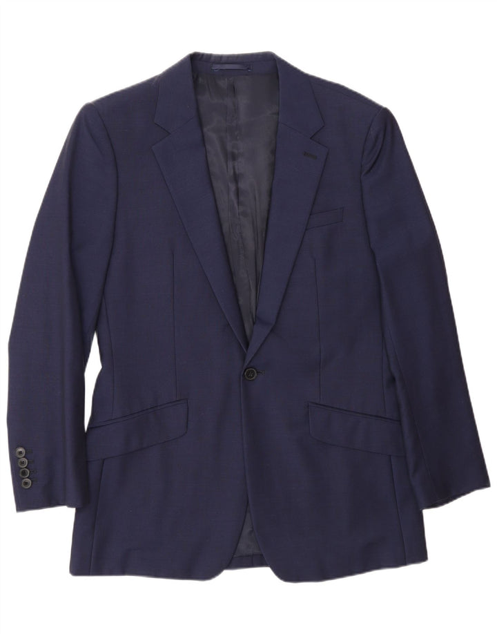Giacca blazer da uomo a 1 bottone Reiss UK 38 media lana blu navy