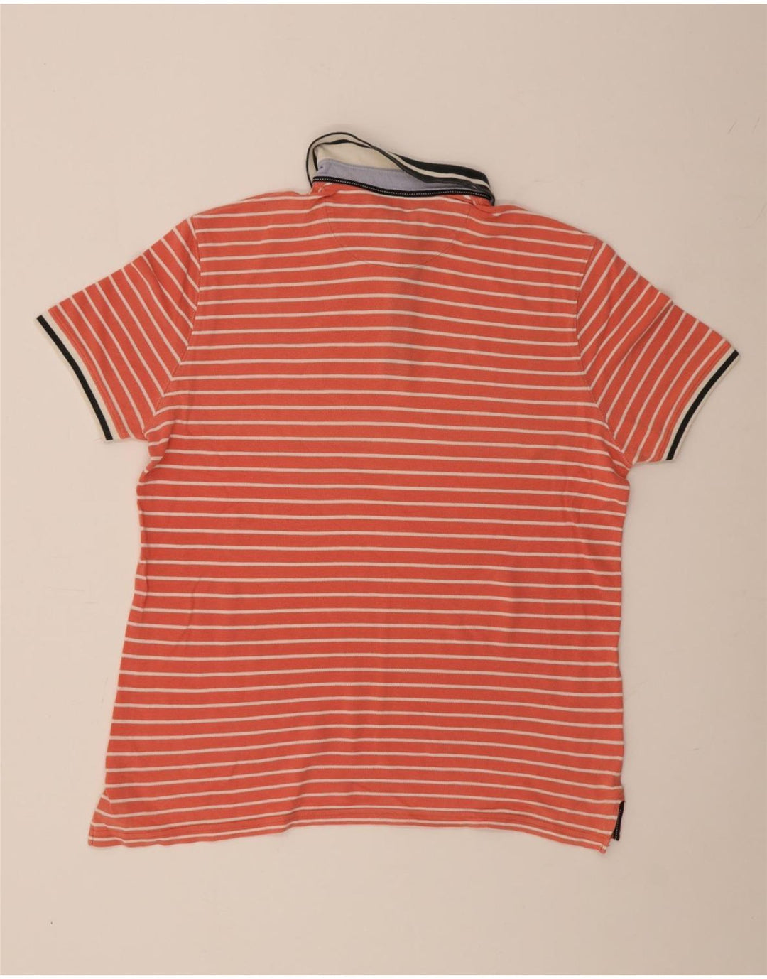 Polo da uomo Massimo Dutti XL in cotone a righe arancioni