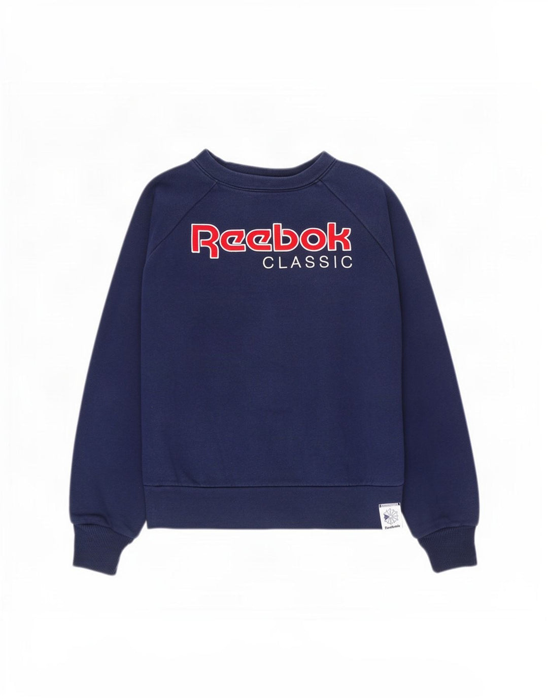 Felpa Reebok da donna oversize con grafica, maglione UK 12/14 medio blu navy