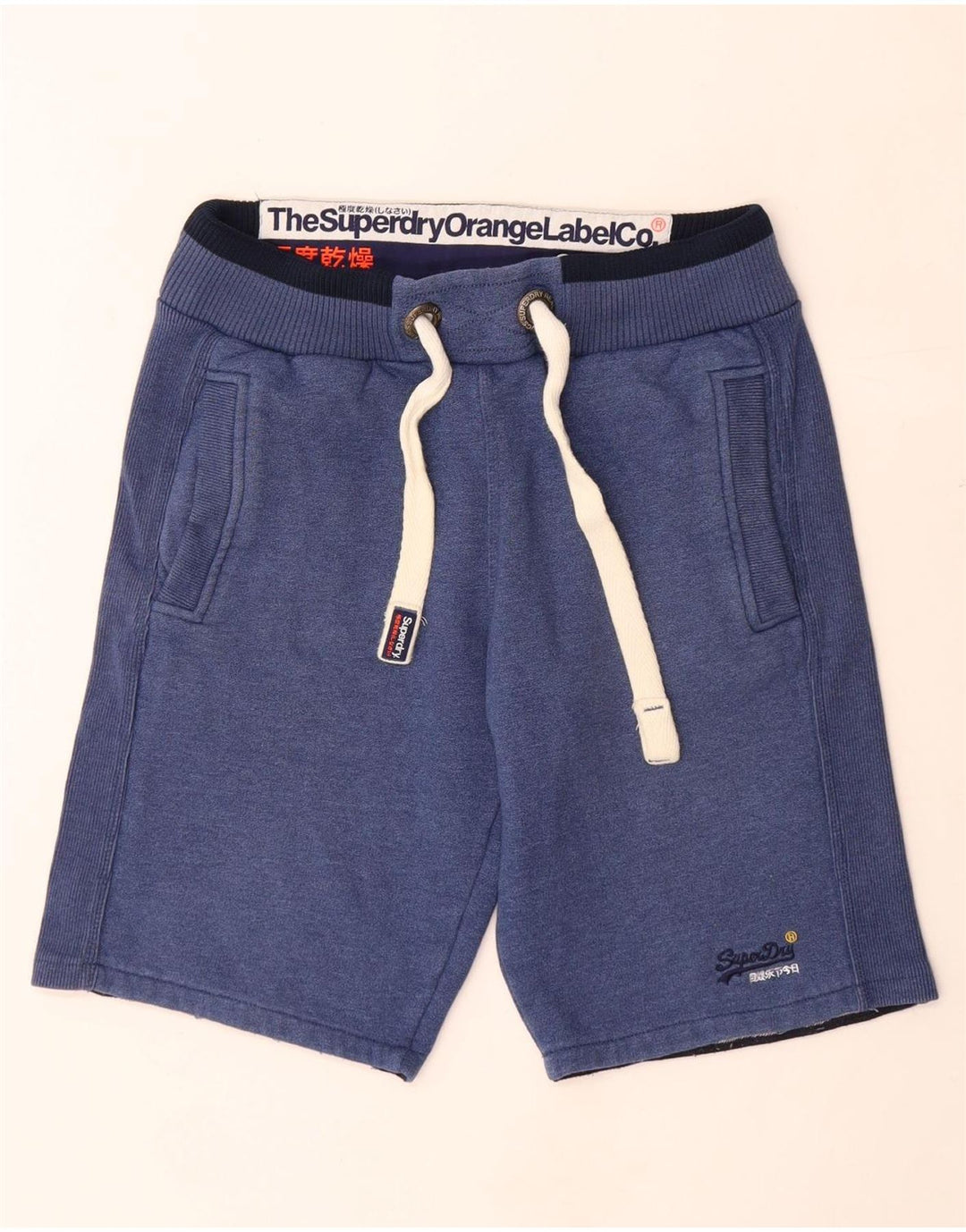 Pantaloncini sportivi da uomo SUPERDRY piccoli in cotone blu navy