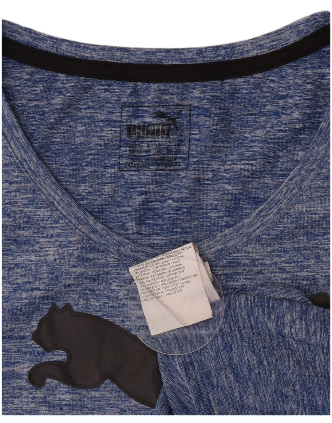 Puma T-shirt grafica da donna Top UK 8 Small Poliestere chiazzato blu