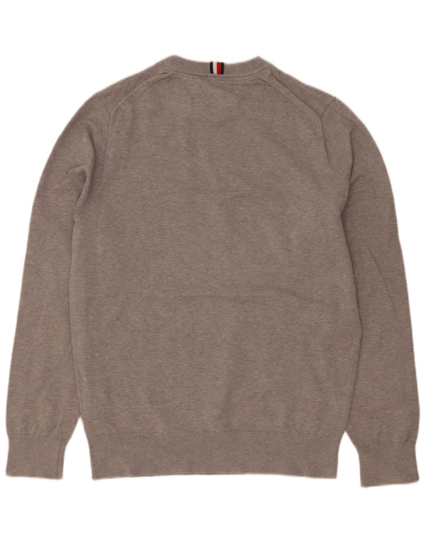 Maglione maglione girocollo da uomo Tommy Hilfiger piccolo cotone grigio