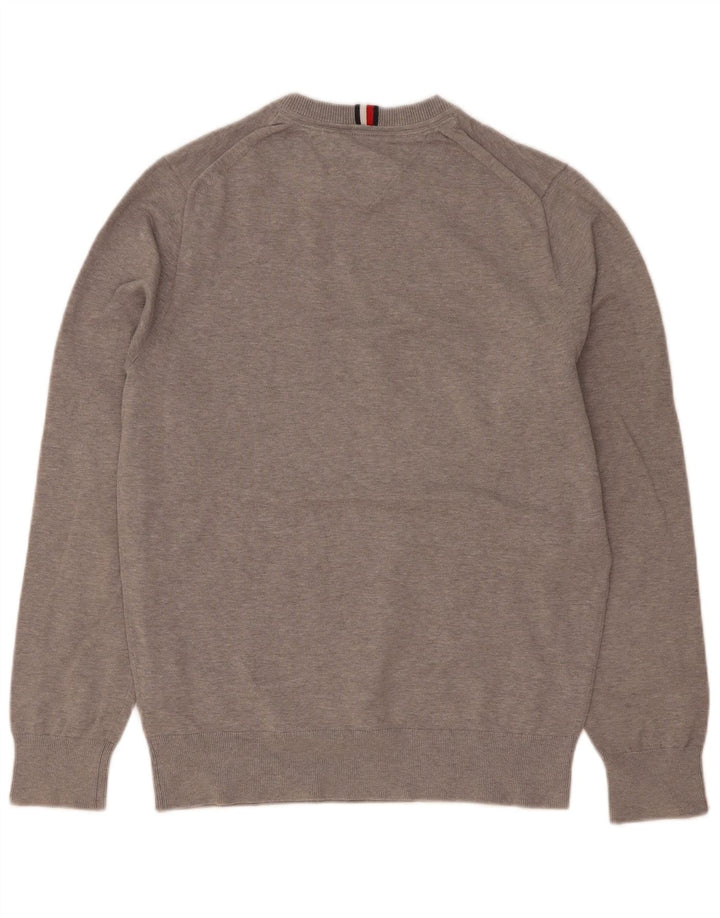 Maglione maglione girocollo da uomo Tommy Hilfiger piccolo cotone grigio