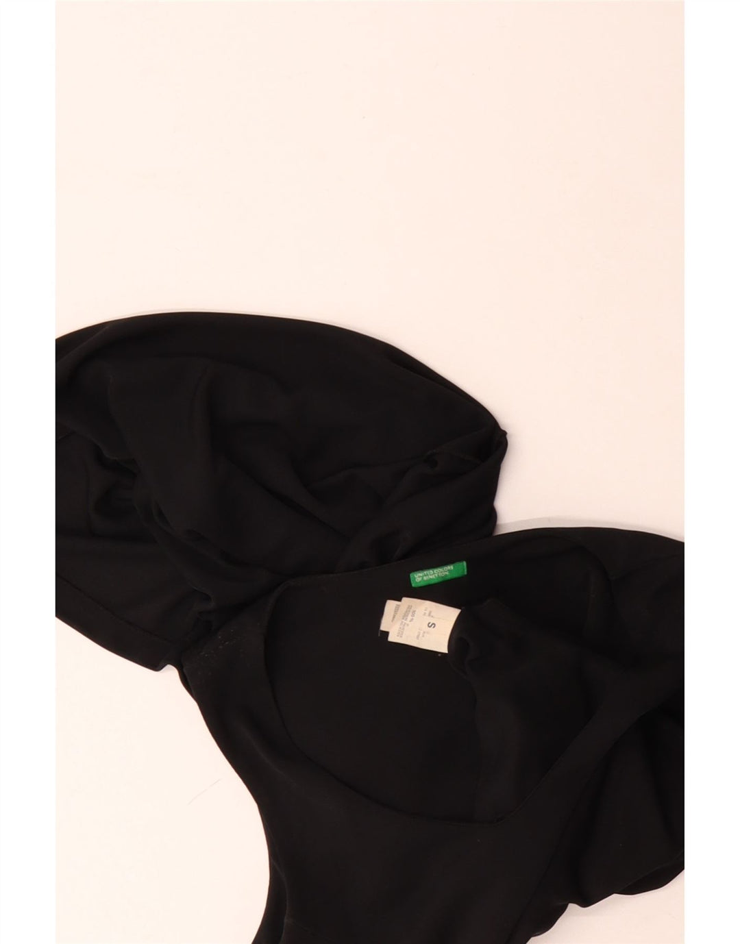 Abito lungo senza maniche da donna Benetton UK 8 Small Poliestere nero