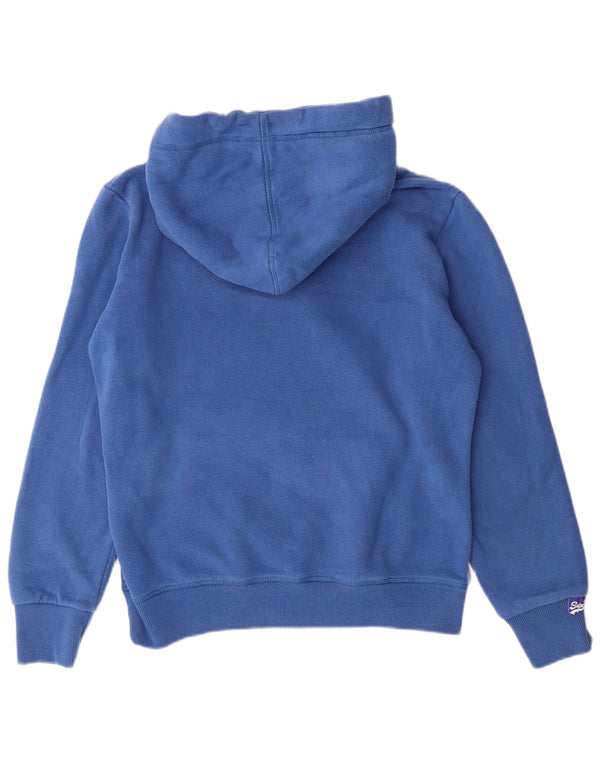 Maglione con cappuccio oversize con grafica da donna SUPERDRY UK 10 piccolo cotone blu