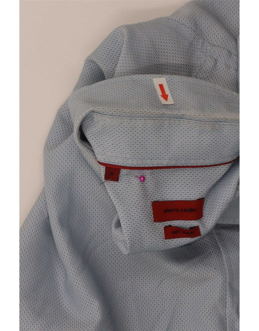 Camicia da uomo a maniche corte Regular Fit Pierre Cardin in cotone blu medio