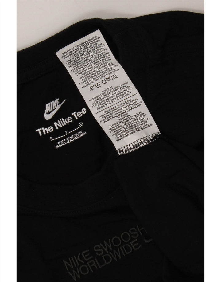 Nike Maglietta grafica da uomo a maniche lunghe piccola in cotone nero