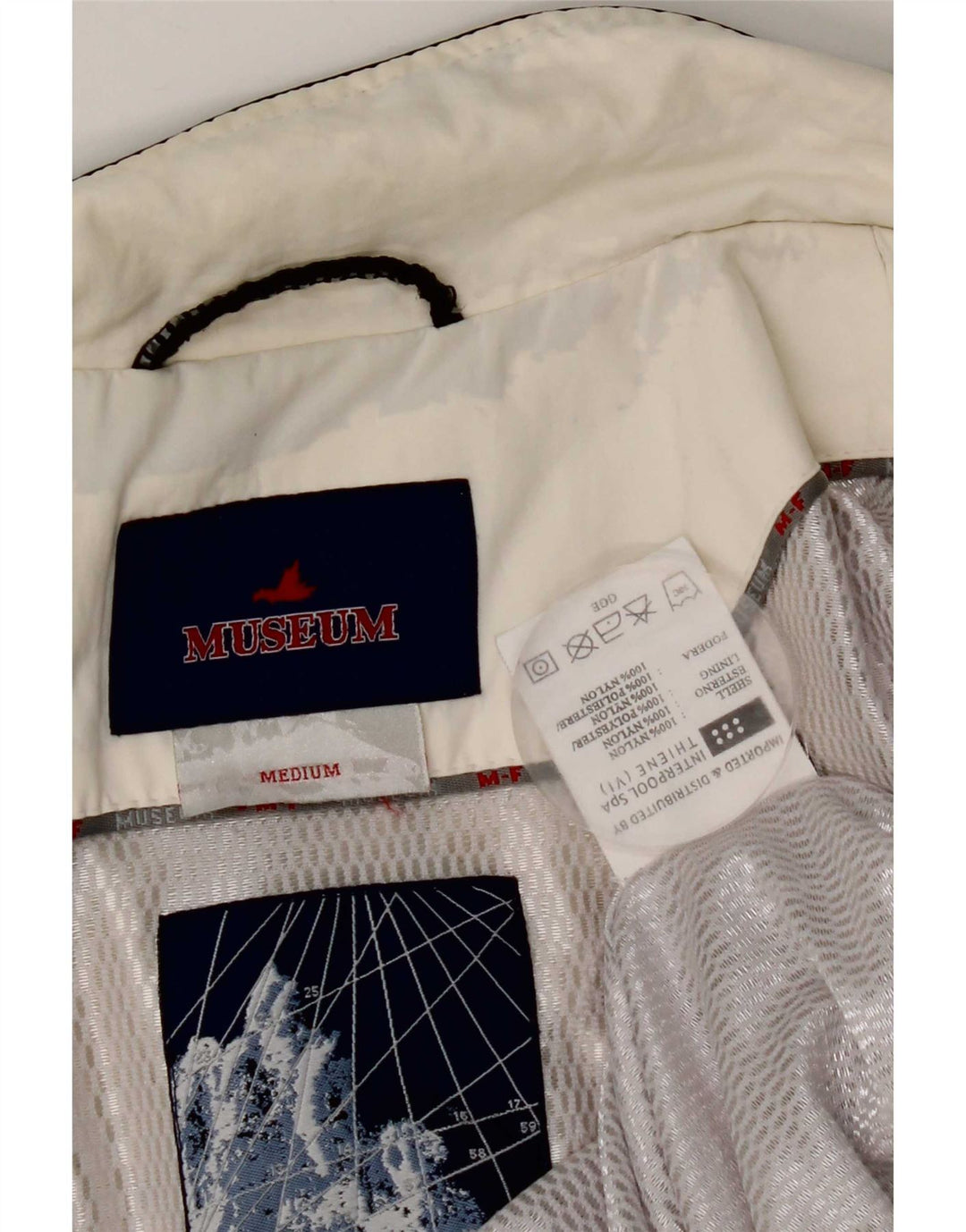 Giacca utility grafica da uomo Museum UK 38 Nylon color block bianco medio
