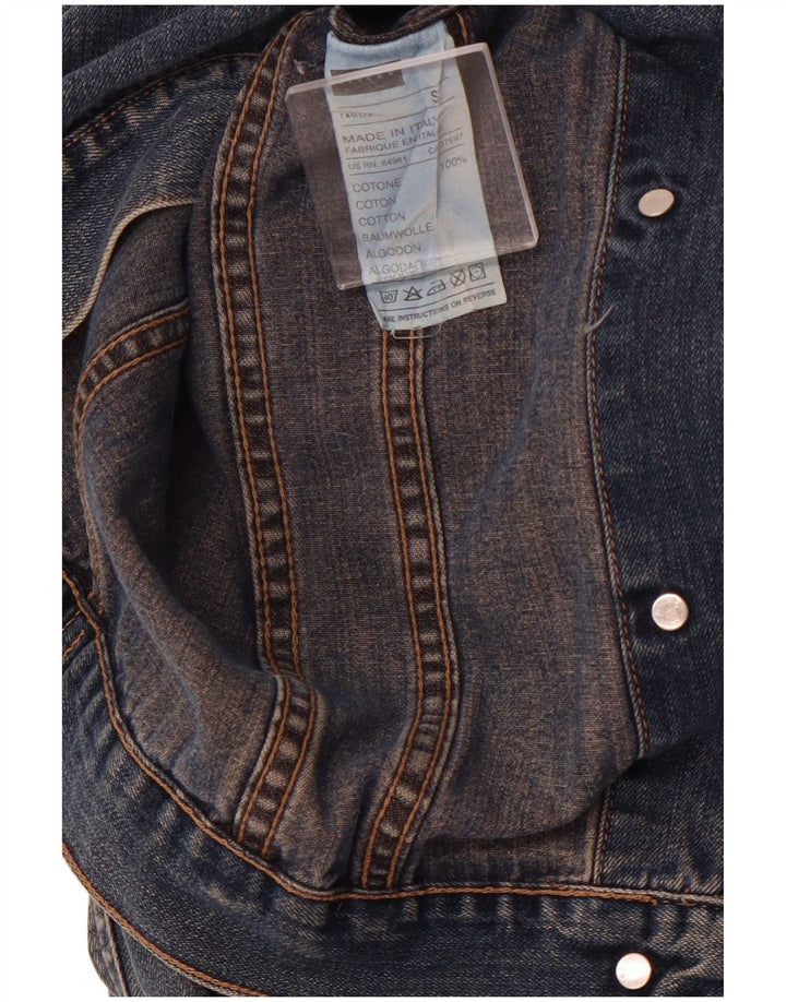 Giacca di jeans da donna SISLEY UK 10 piccola in cotone blu navy