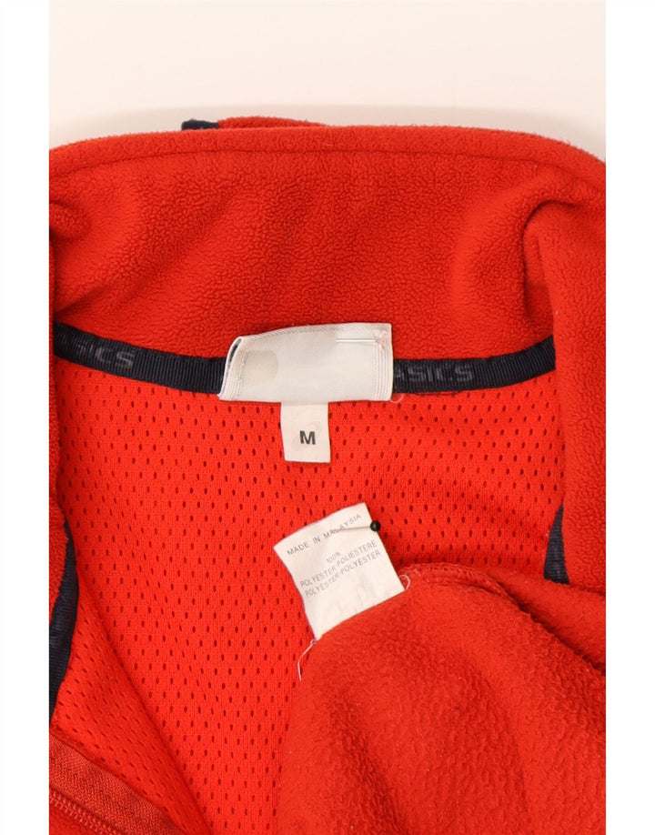 Maglione in pile da donna Asics con zip e collo in poliestere rosso medio