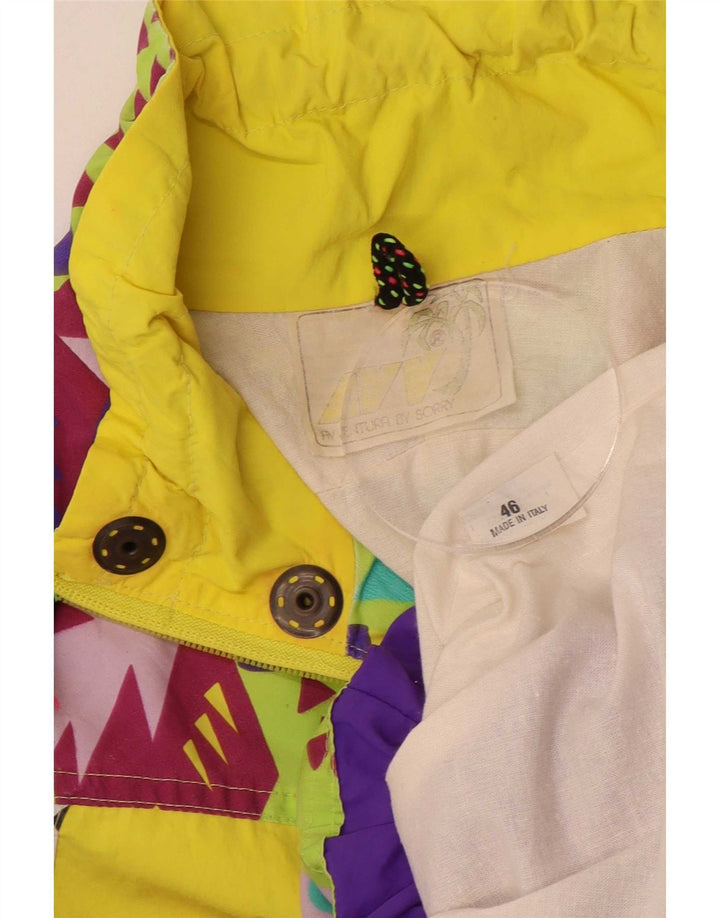 Giacca da ginnastica oversize da donna vintage IT 46 grande multicolore