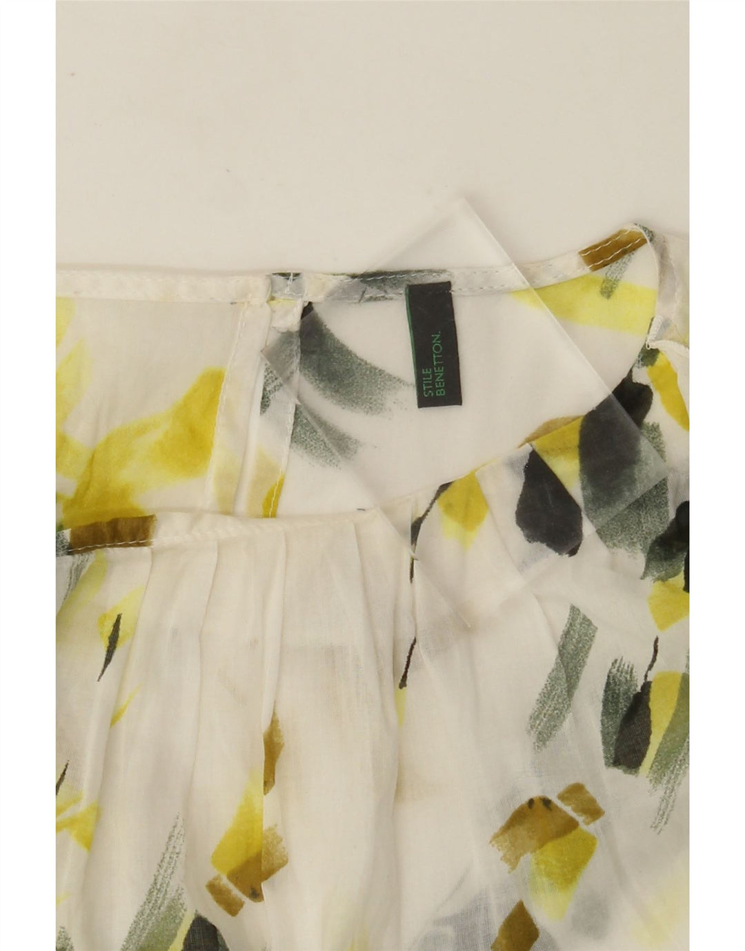 BENETTON Camicetta da donna Top UK 12 Medio Bianco floreale