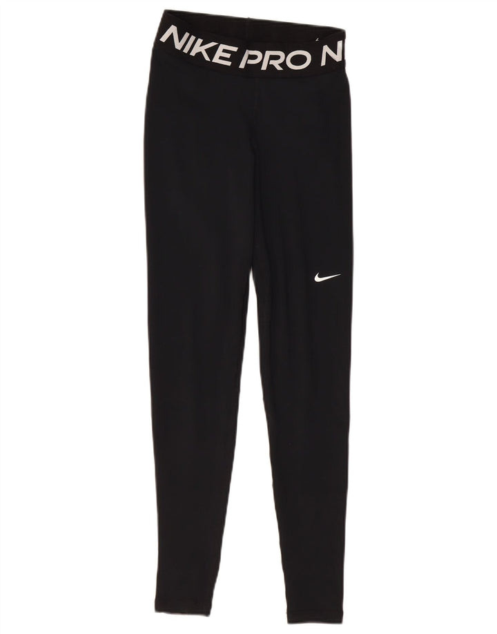 Leggings grafici NIKE da donna Dri Fit UK 4 XS poliestere nero