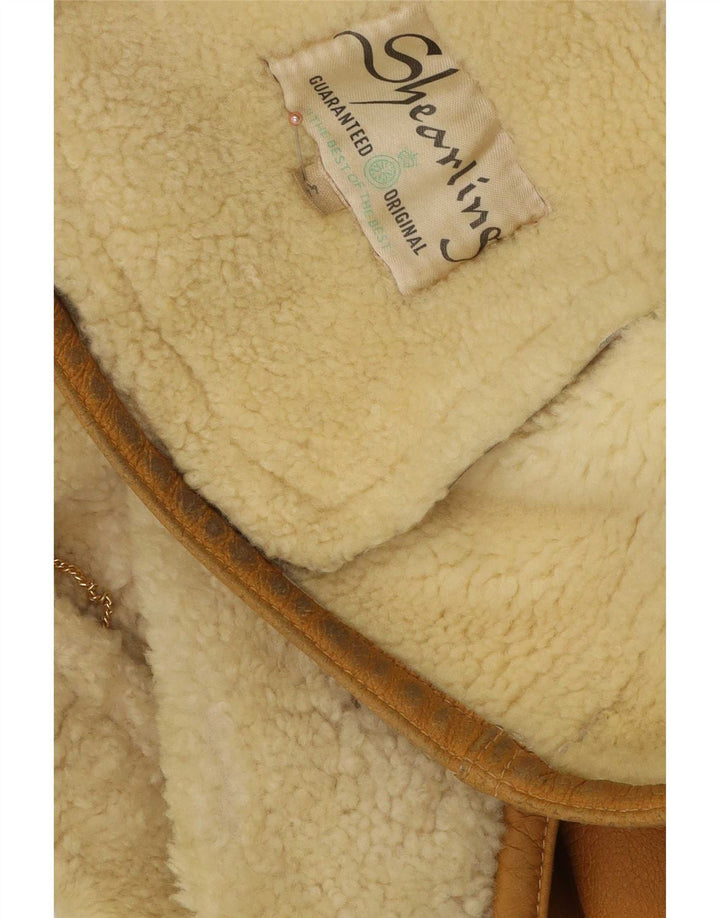 Cappotto in shearling vintage da donna IT 44 Beige medio