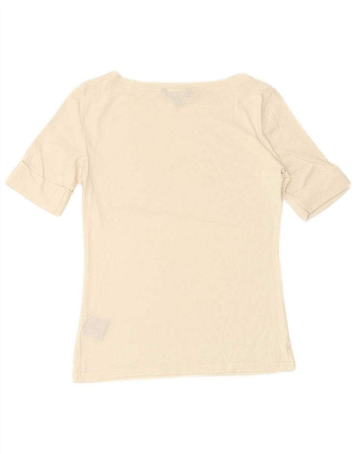 RALPH LAUREN T-shirt da donna Top UK 12 cotone bianco medio