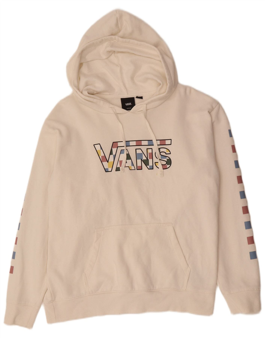 Felpa con cappuccio grafica da uomo Vans in cotone bianco medio