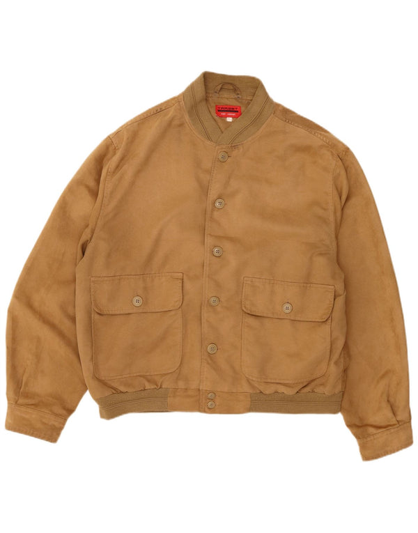 Giubbotto bomber vintage da uomo UK 42 XL poliestere marrone