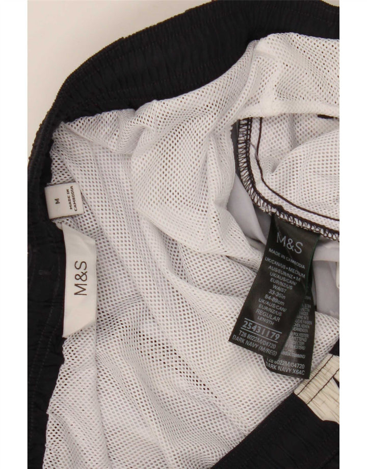 Pantaloncini da bagno da uomo Marks & Spencer medio nero floreale poliestere