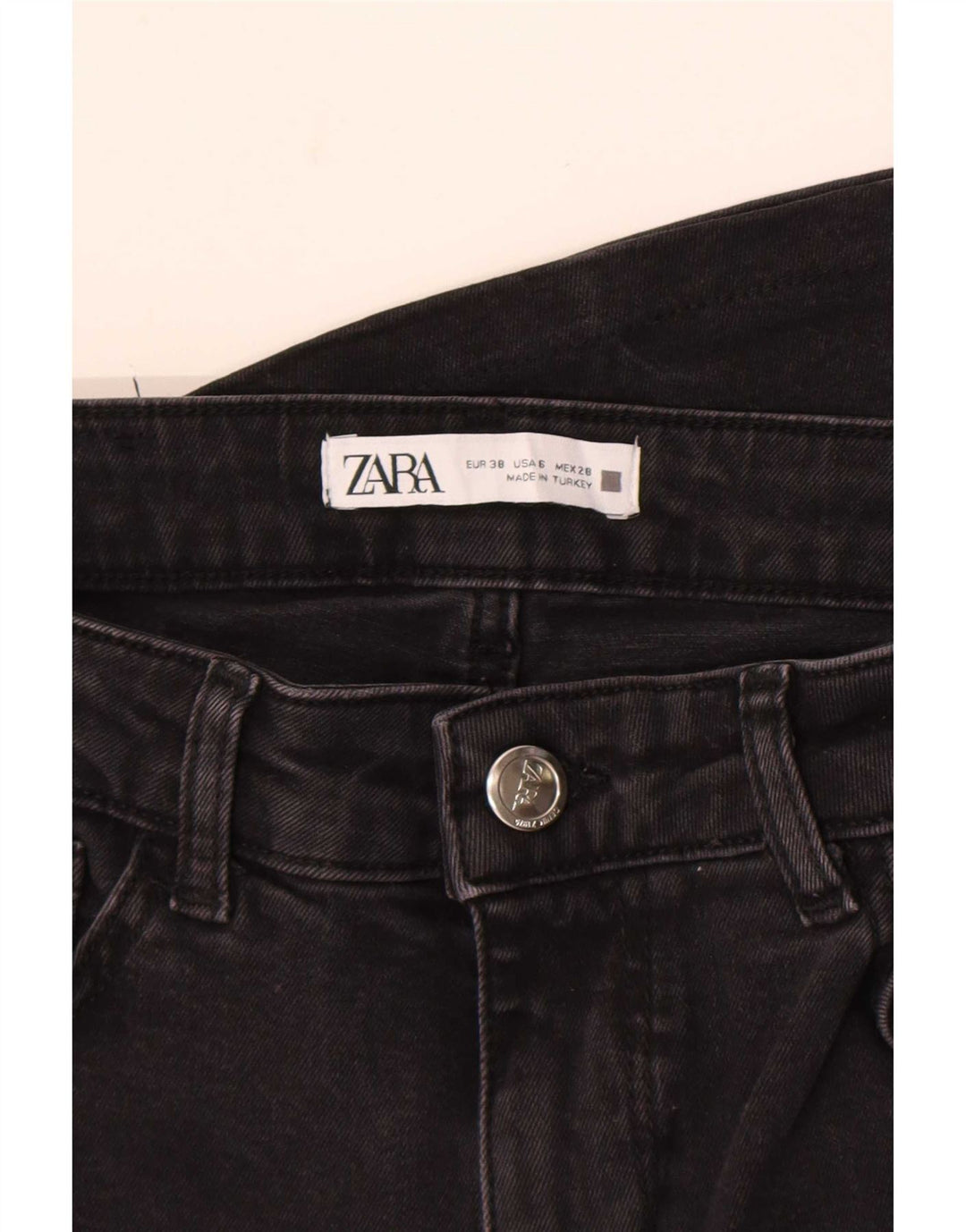 Jeans svasati da donna Zara EU 38 piccoli W28 L32 neri
