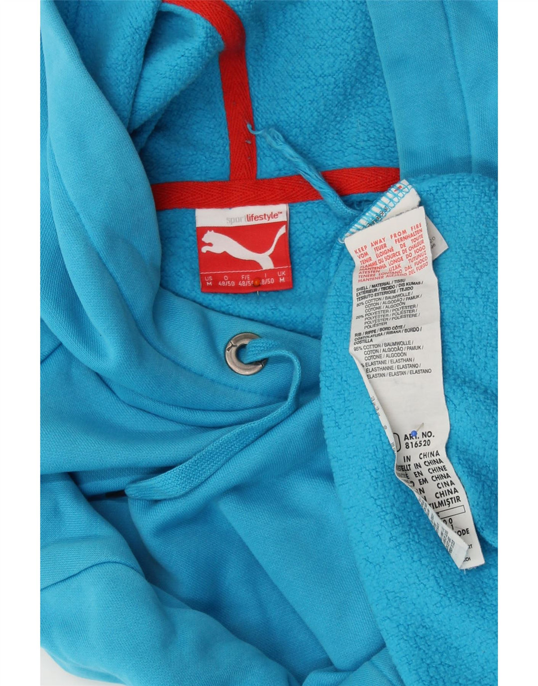 Felpa con cappuccio da uomo PUMA in cotone blu medio