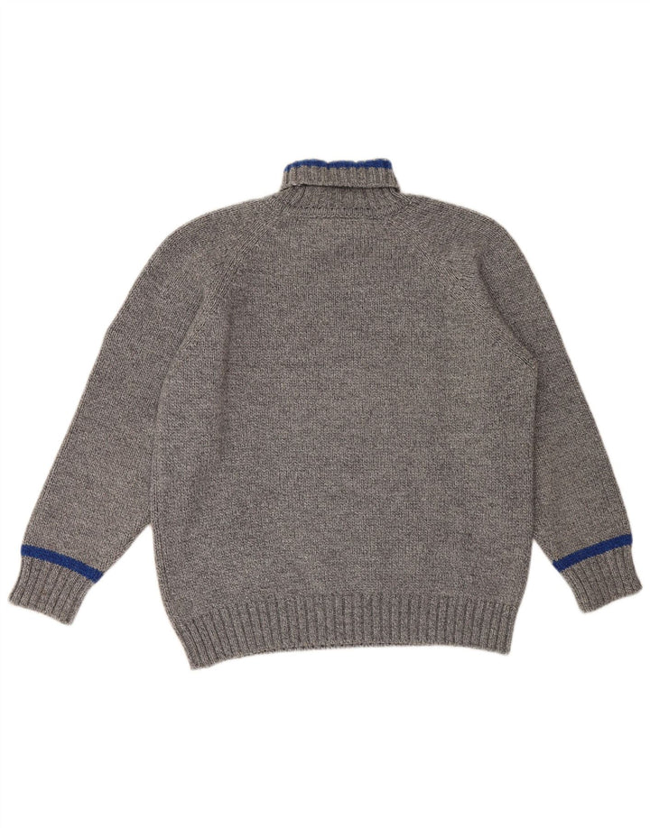 Murphy & Nye Maglione da uomo con collo alto e maglione grande in lana grigia