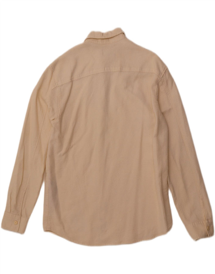 Camicia da uomo PULL & BEAR piccola in cotone bianco sporco