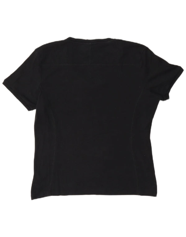 T-shirt da donna Champion Top UK 16 grande cotone nero