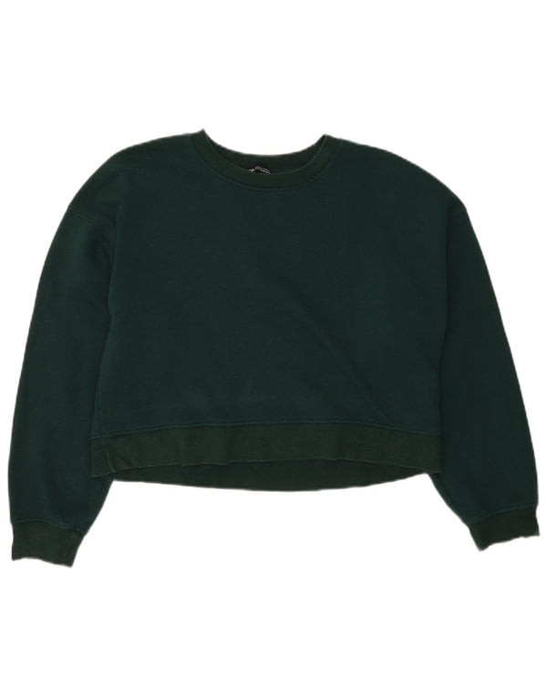 Felpa corta oversize da donna Zara UK 10 piccola verde
